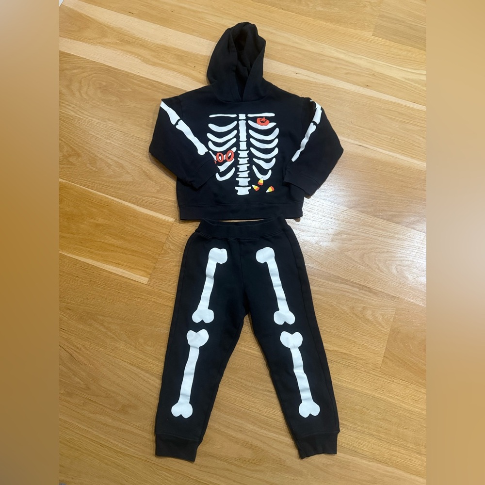 Carter's Black and White Skeleton Hoodie Set